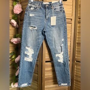 Kancan Relaxed Fit Distressed Jeans